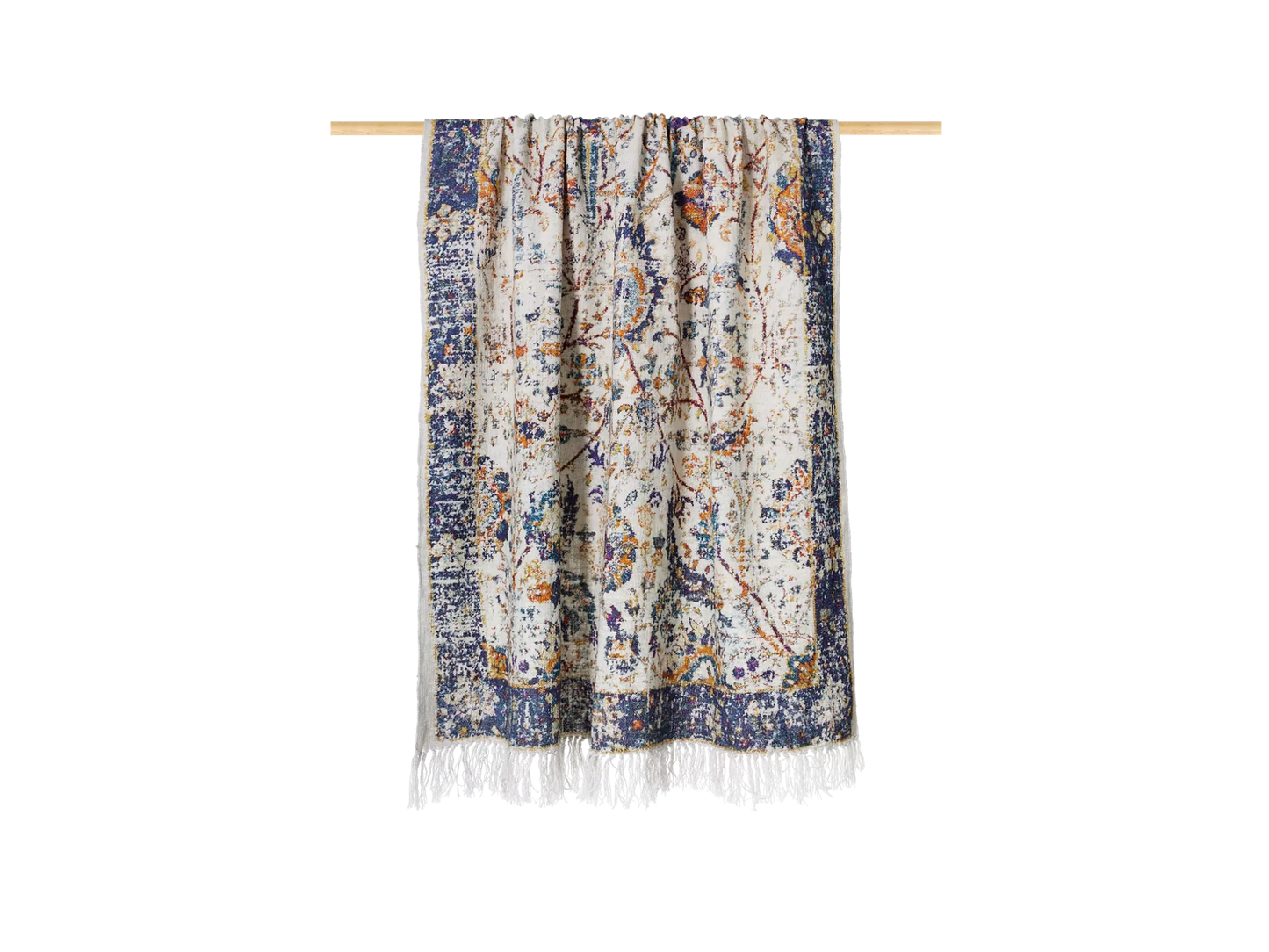 Shiraz Throw Blue Border 130 x 170 cm