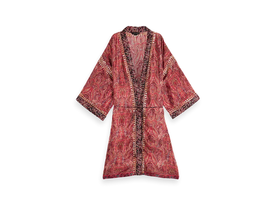 Jaypur Saree Kimono Burgundy Red
