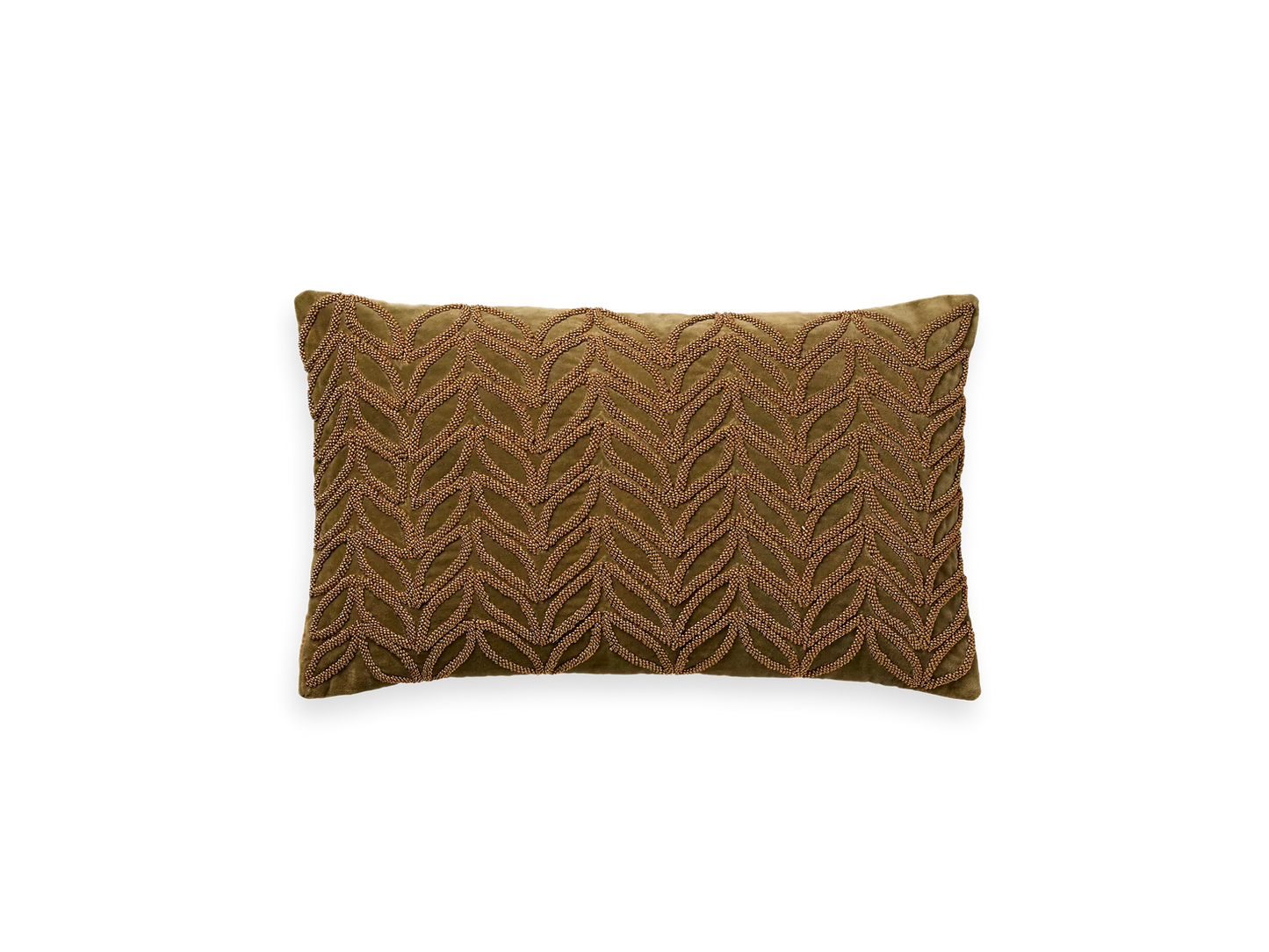 Vellore Cushion Cover Beaded Leaves 50 x 30 cm