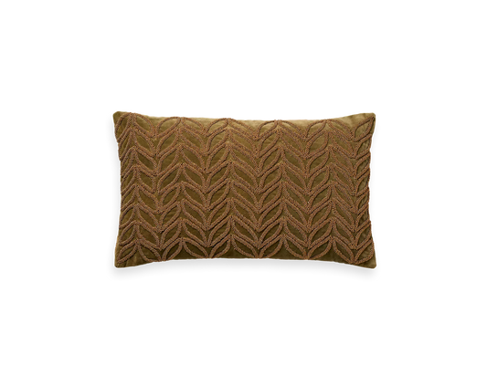 Vellore Cushion Cover Beaded Leaves 50 x 30 cm