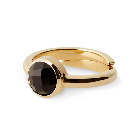 House of Rituals Round Cut Ring gold plated ring with gemstone