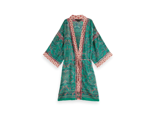 Jaypur Saree Kimono Nana Turquoise