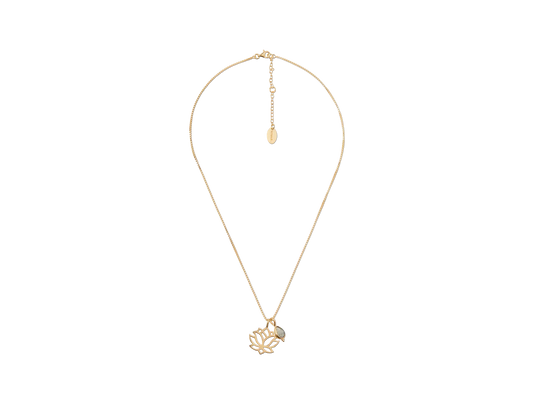 Labradorite Pendant Necklace Gold Plated