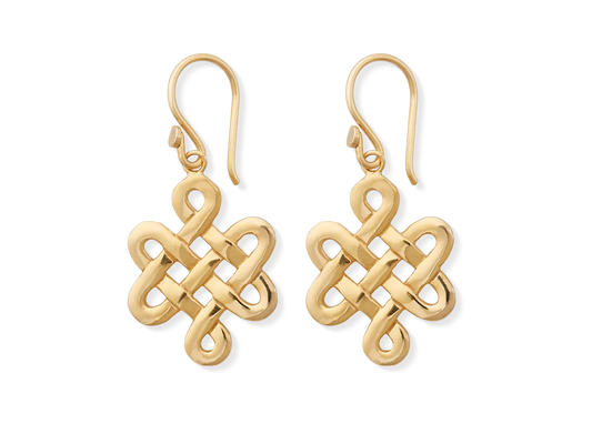 Infinity Pendant Earrings Gold Plated