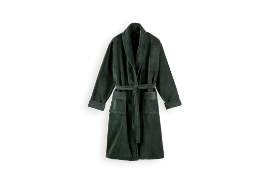 Super Smooth Cotton Bathrobe Men M Moss Green