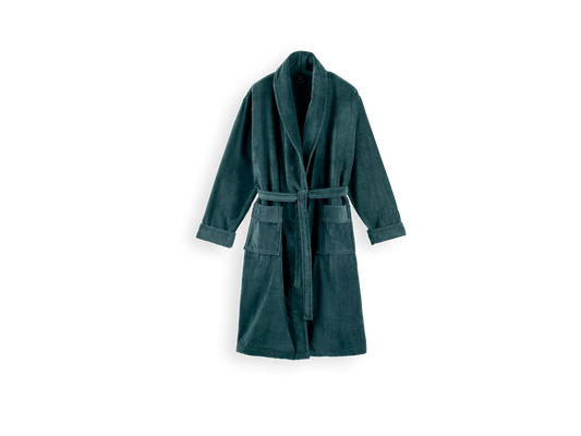 Super Smooth Cotton Bathrobe Men Petrol L