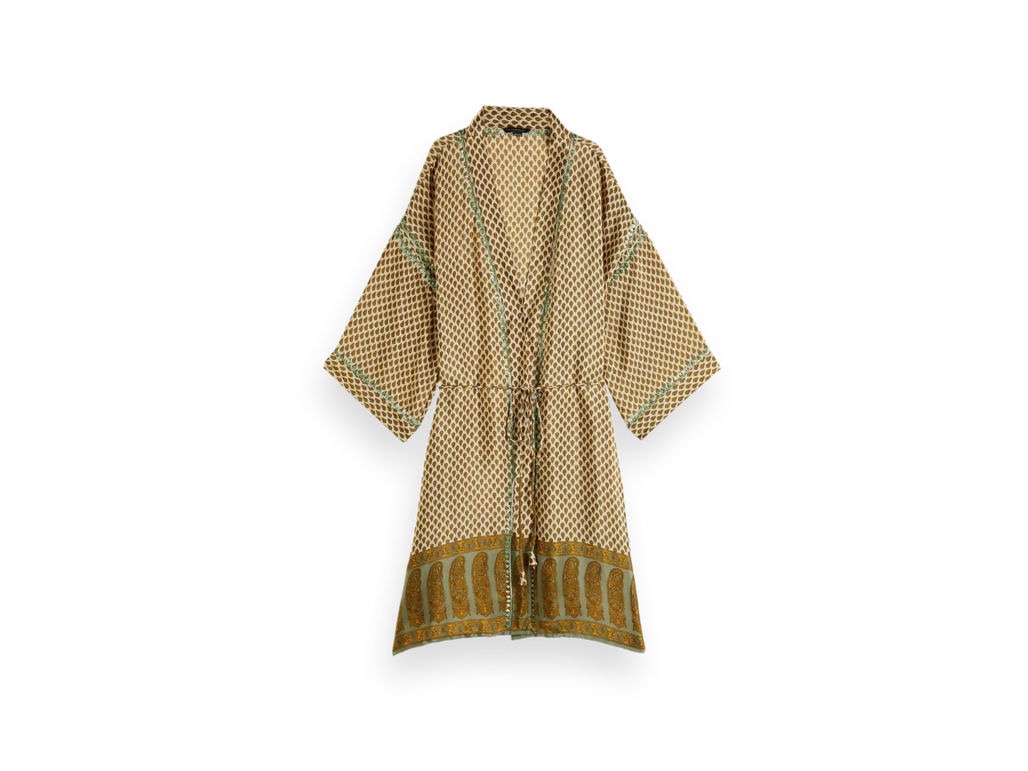 Jaypur Saree Kimono Green Flower