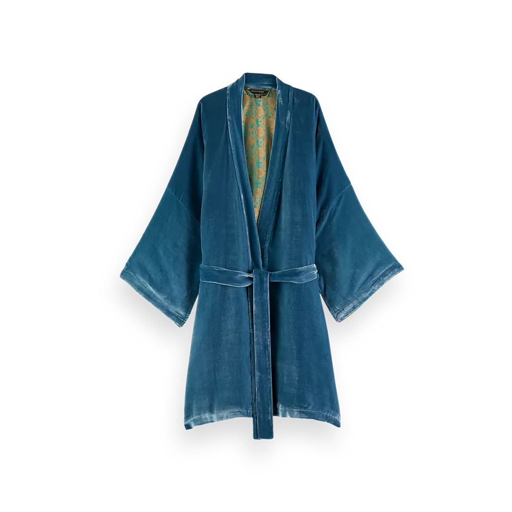 House of Rituals Saigon Collection Kimono Short viscose silk velvet kimono